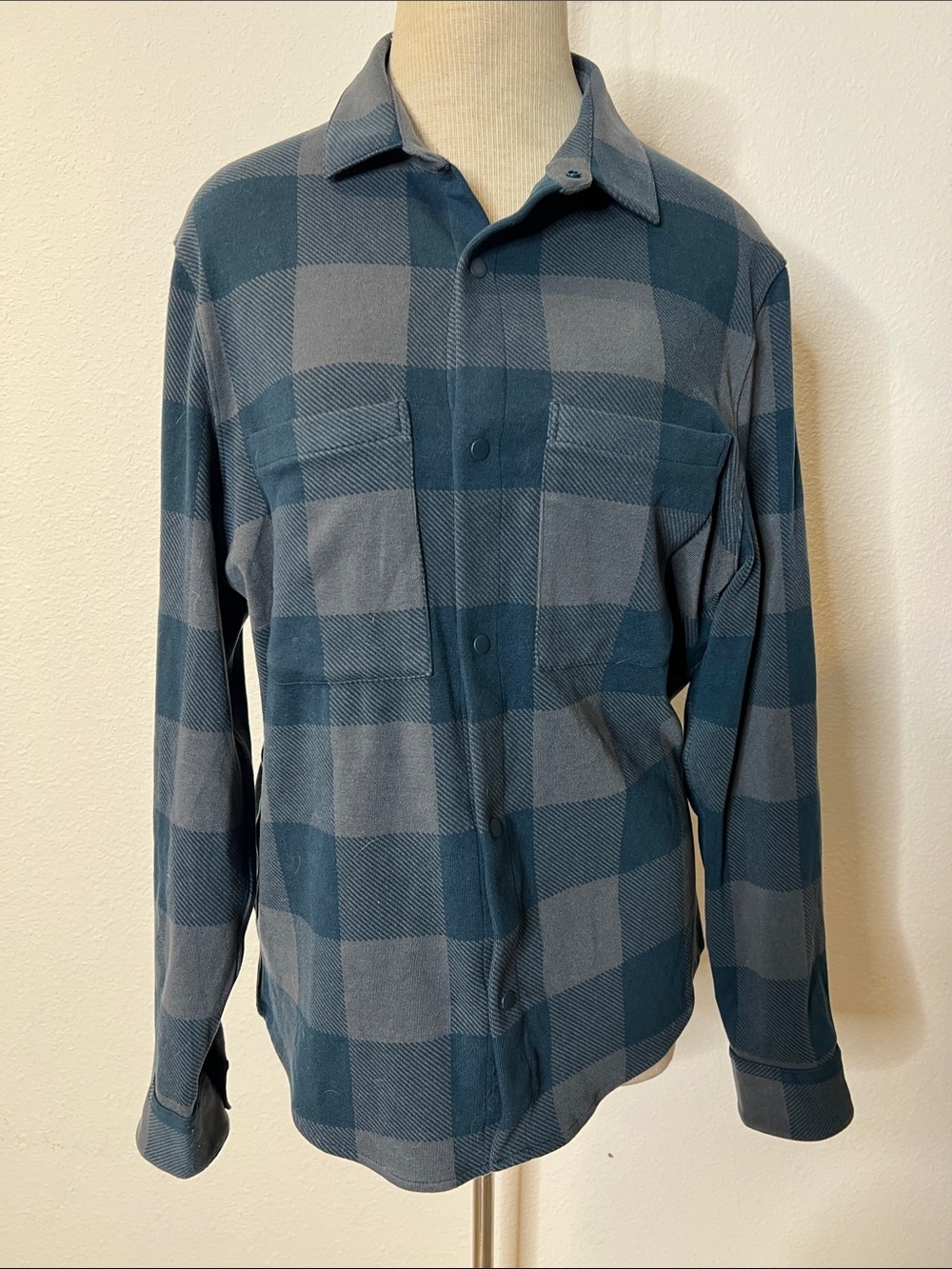 Lululemon Soft Knit Overshirt Buffalo Plaid Button-Up Jacket